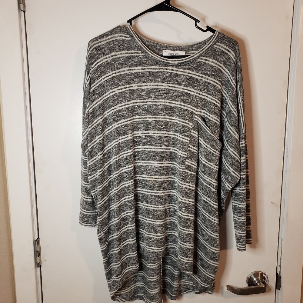 CJLA Portland tunic, grey striped